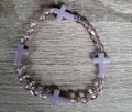 GRAY CRYSTAL CROSS BRACELET