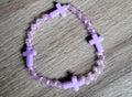 LIGHT PURPLE CRYSTAL CROSS BRACELET