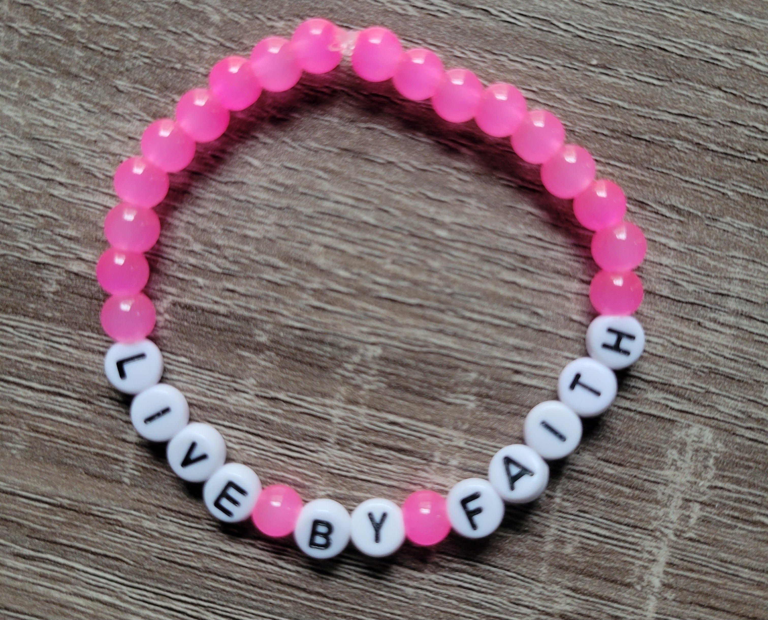 PINK LIVE BY FAITH BRACELET